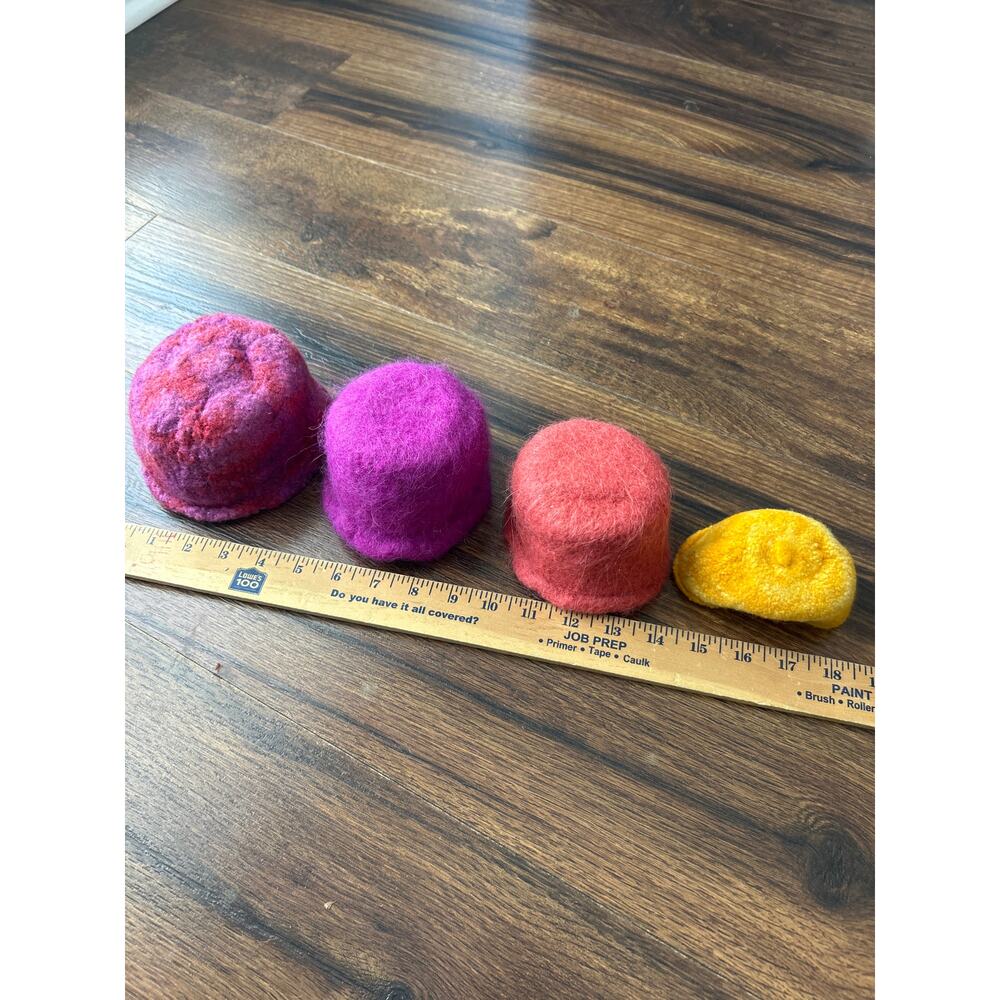 Set of 4 Wool Felt Nesting Bowls Stacking Fiber Arts Montessori Waldorf - Picture 8 of 11